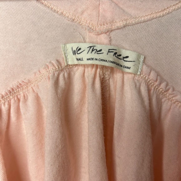 Free People Sweet Little Tee Pink Flounce Sleeve Top Size Small - Picture 6 of 8